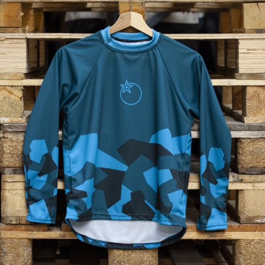 Kids Iced Camo Jersey long Sleeve (Teal/blue)