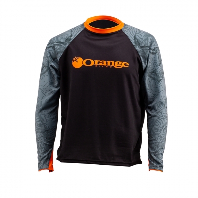 Orange Contour Trail Jersey Long Sleeve (Contour/Grey) - Front