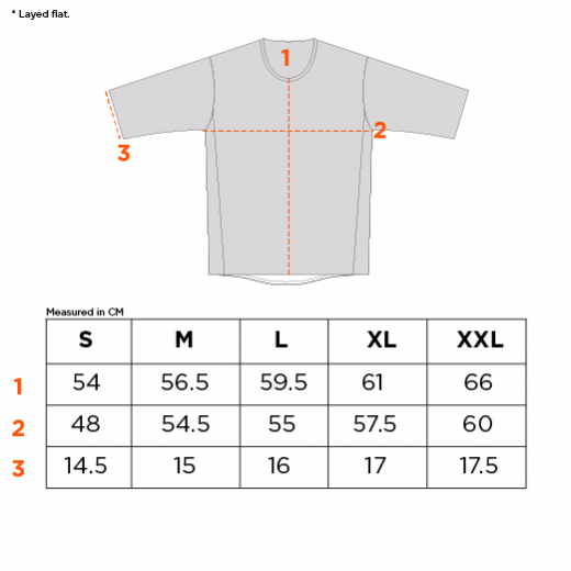 Blue Trail Jersey Short Sleeve (Blue/Black) - Size guide