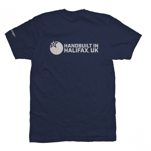Handbuilt in Halifax Tee Heather Blue - Back